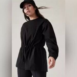 Athleta Triumph Hybrid crew neck sweatshirt black large sporty athleisure